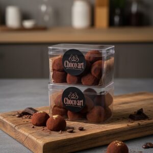 Truffes au chocolat noir 70% cacao avec une touche de café, sans sucre